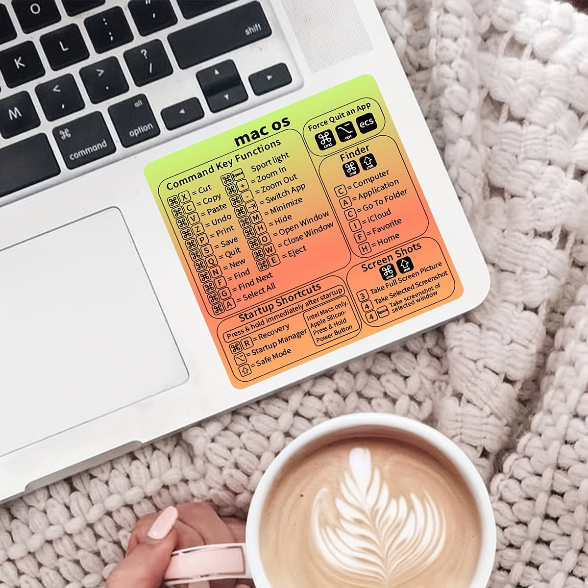 Keyboard Shortcut Stickers for MacBook