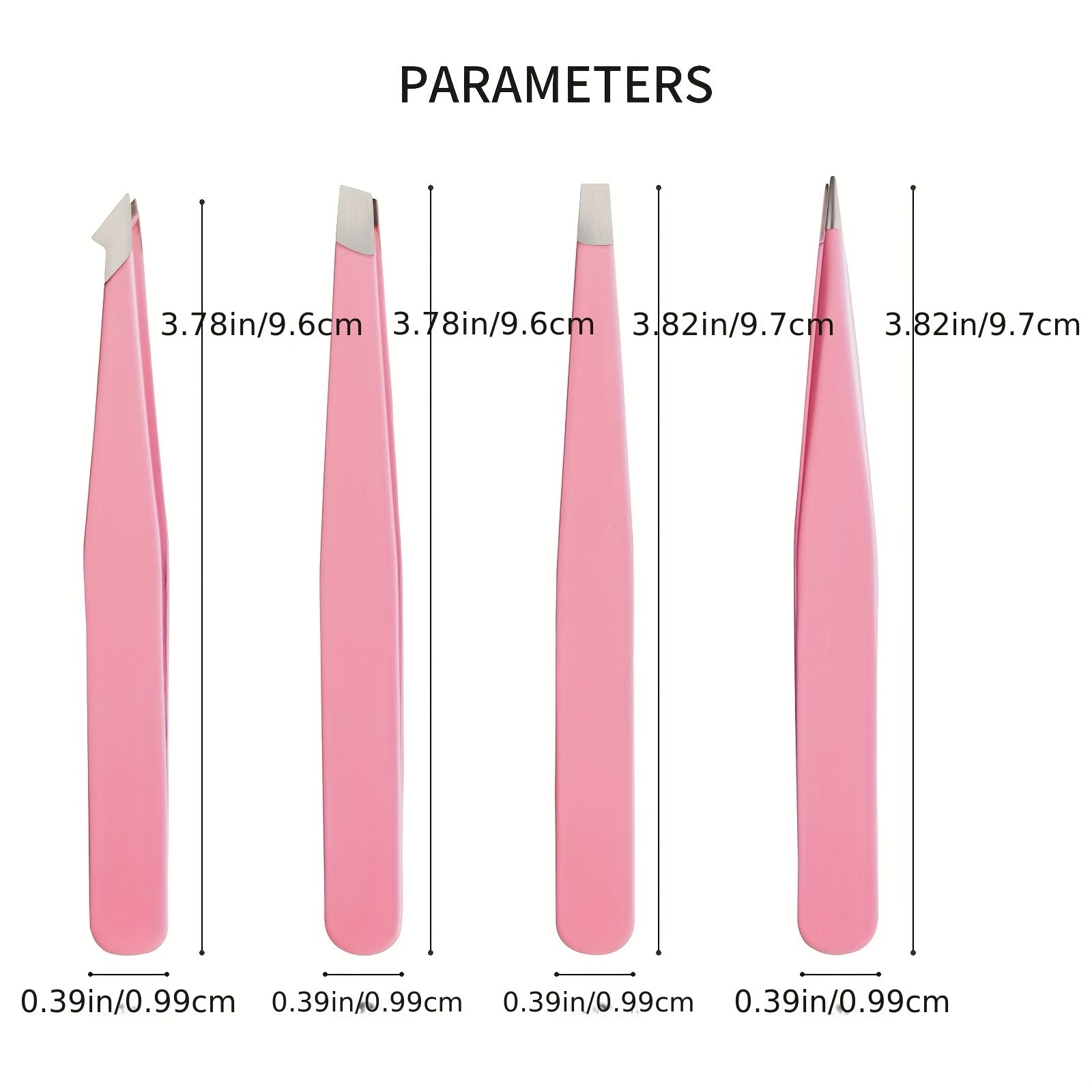 Eyebrow Tweezers 4 Pcs Stainless Steel Eye Brow Clips For Women Pink