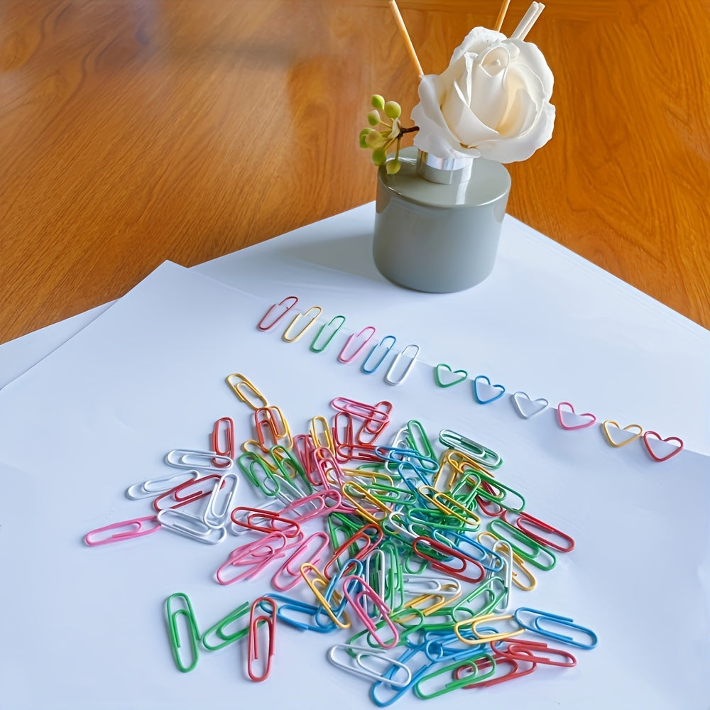300pcs Colorful Paper Clips Metal Pins Classified Paper Clips