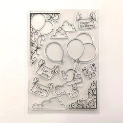 Bear Happy Birthday Clear Stamps for Card Making DIY Scrapbooking