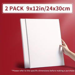 2 Pack Blank Art Canvases with Various Sizes, Primed Supplies for Acrylic Paint