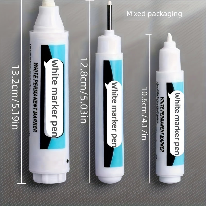 3pcs Mixed Marking Pen Oily Thin End Waterproof Non Fading For Tire Glass