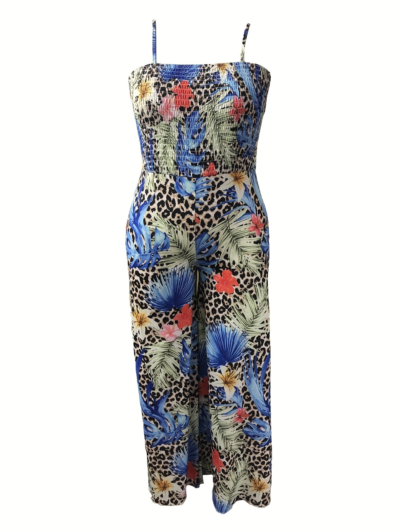 Sexy Jumpsuit Leopard Print Wide Leg Cami Jumpsui