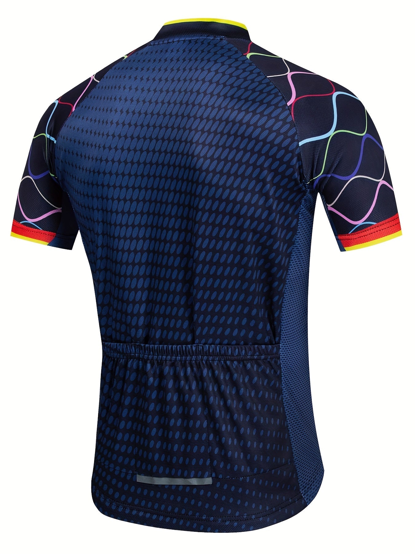 Men's Cycling Jersey Reflective Strip 3 Pockets Quick Dry Sportswear