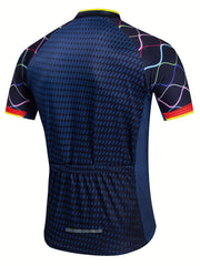 Men's Cycling Jersey Reflective Strip 3 Pockets Quick Dry Sportswear
