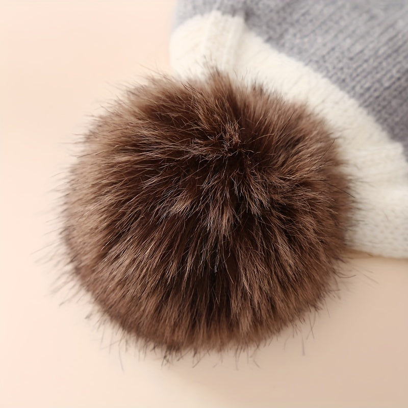 Boys Winter Warm Set Plus Velvet Knitted Hat Scarf Gloves