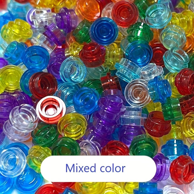 200pcs Transparent Building Blocks Set 1x1 Hole for Pixel Art & Car Lights