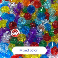 200pcs Transparent Building Blocks Set 1x1 Hole for Pixel Art & Car Lights