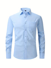 Men's Turndown Collar Shirt with Chest Pocket