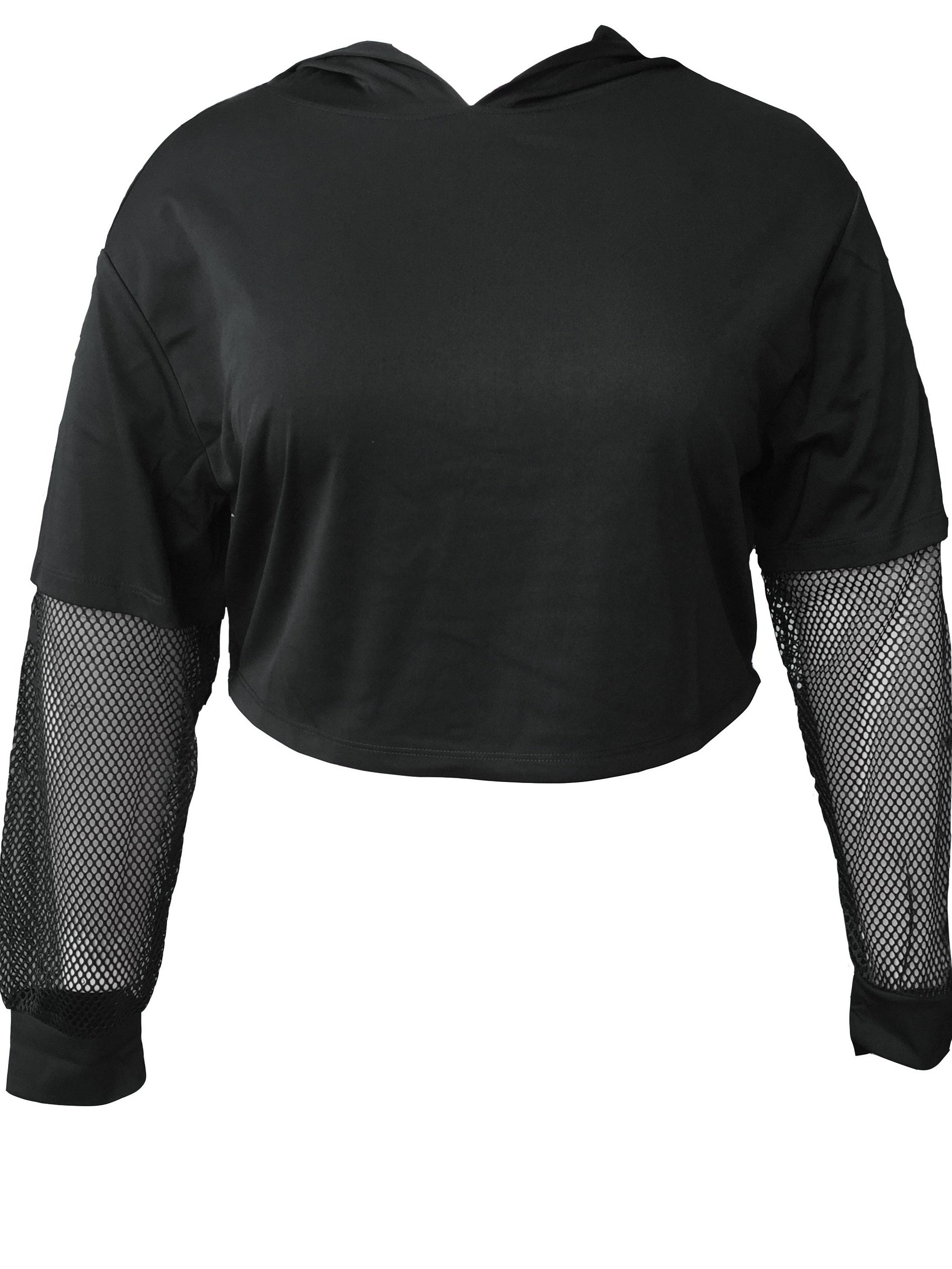 Women's Plain Drawstring Hooded Long Sleeve Sports Hoodie