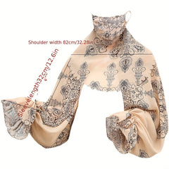 Summer Sun Proof Thin Shawl Floral Print Cape UV Protection Breathable Mask