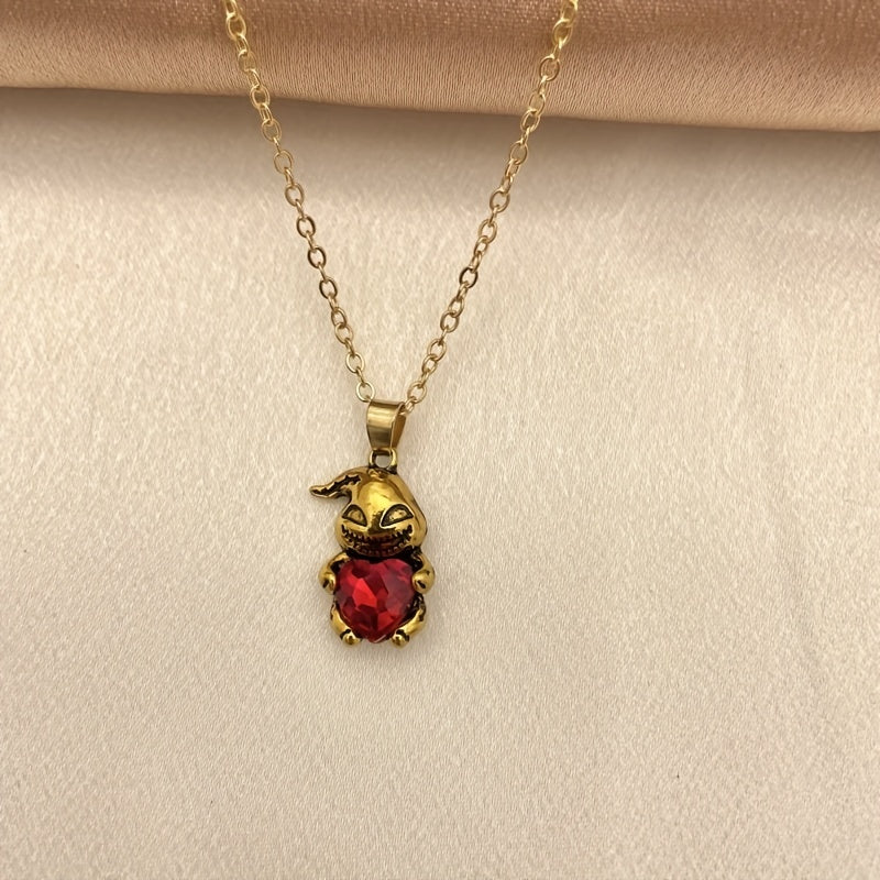 Girls Ghost And Heart Pendant Necklace Jewelry Gift For Kids Chil...