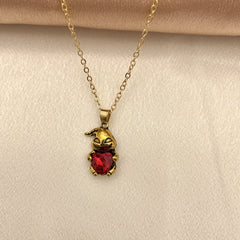Girls Ghost And Heart Pendant Necklace Jewelry Gift For Kids Chil...