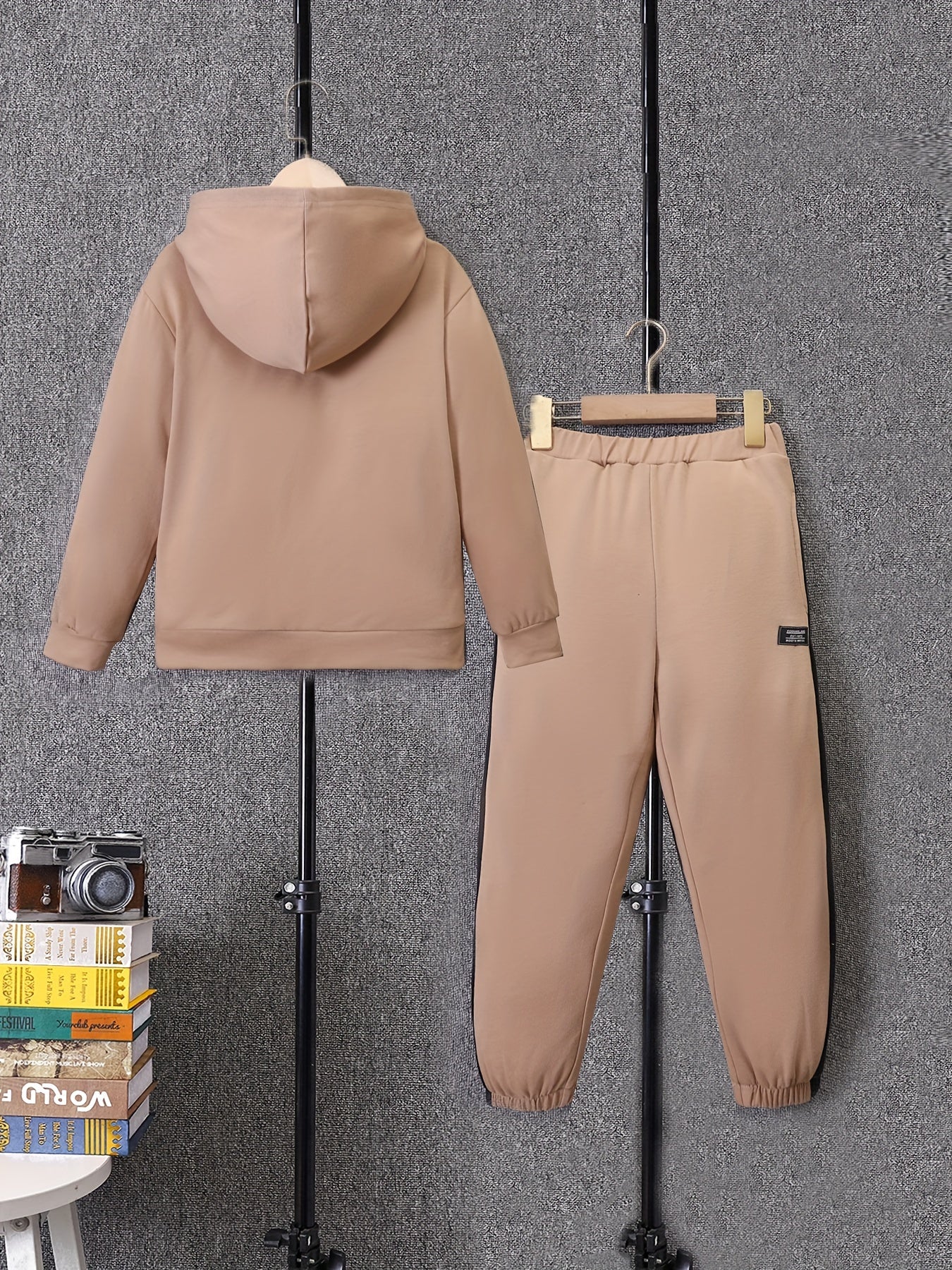 Boy's 2pcs Block Hoodie & Sweatpants Set Spring Fall