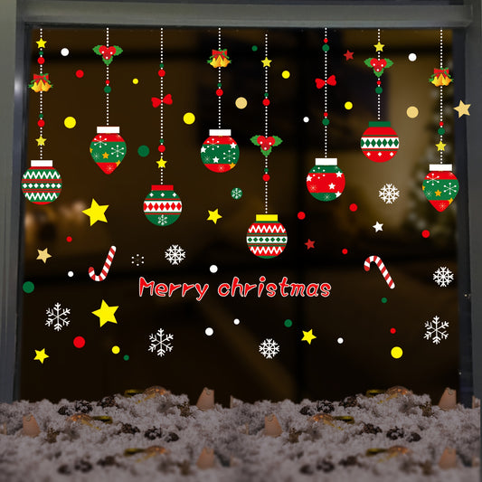Christmas Window Clings with Snowflakes Ornaments Gift Pattern