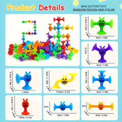 Colorful Suction Building Blocks Set Sensory Travel Toy Educational Gift