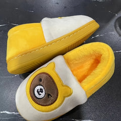 Girls Cartoon Slip On Fleece House Shoes Non Slip Soft Bottom Indoor Winter