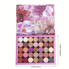 35 Colors Eyeshadow Palette Brown Purple Pink Matte Shimmer Pearly Eye Makeup