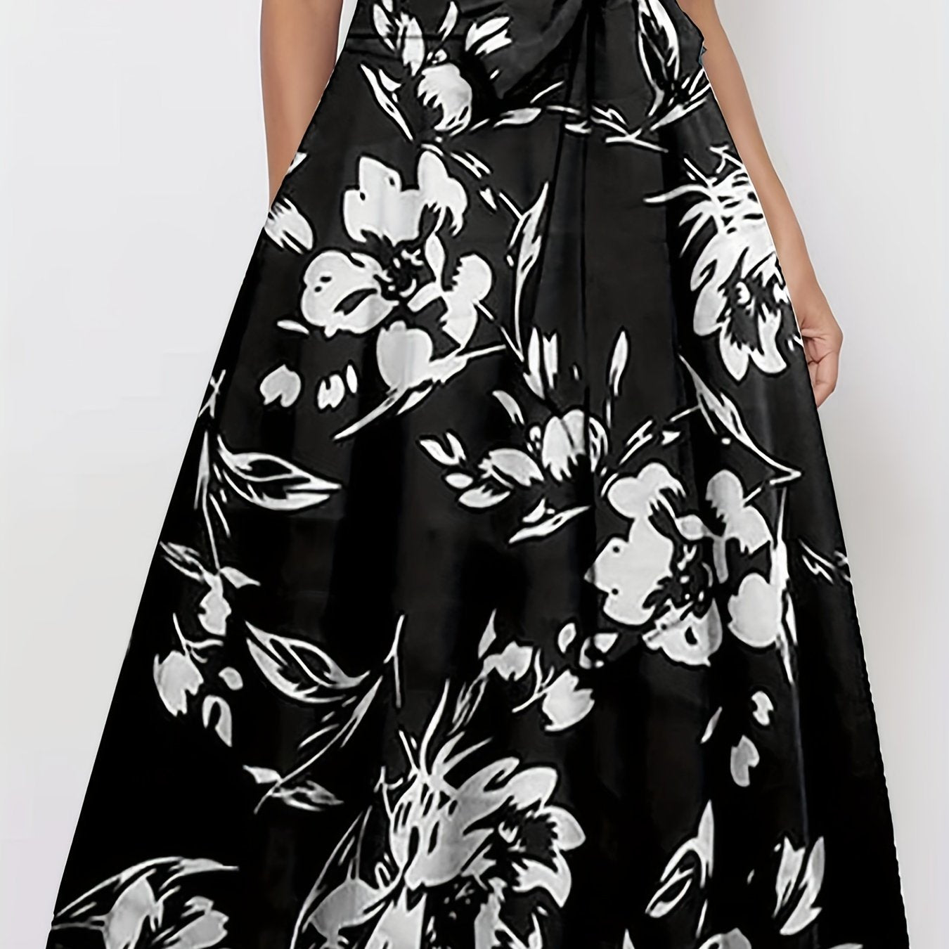 Floral Print Lace Up Skirt High Waist Midi Skirt Spring Summer