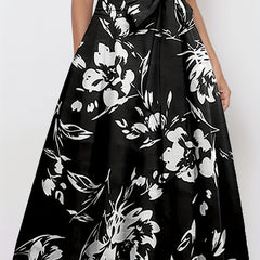 Floral Print Lace Up Skirt High Waist Midi Skirt Spring Summer