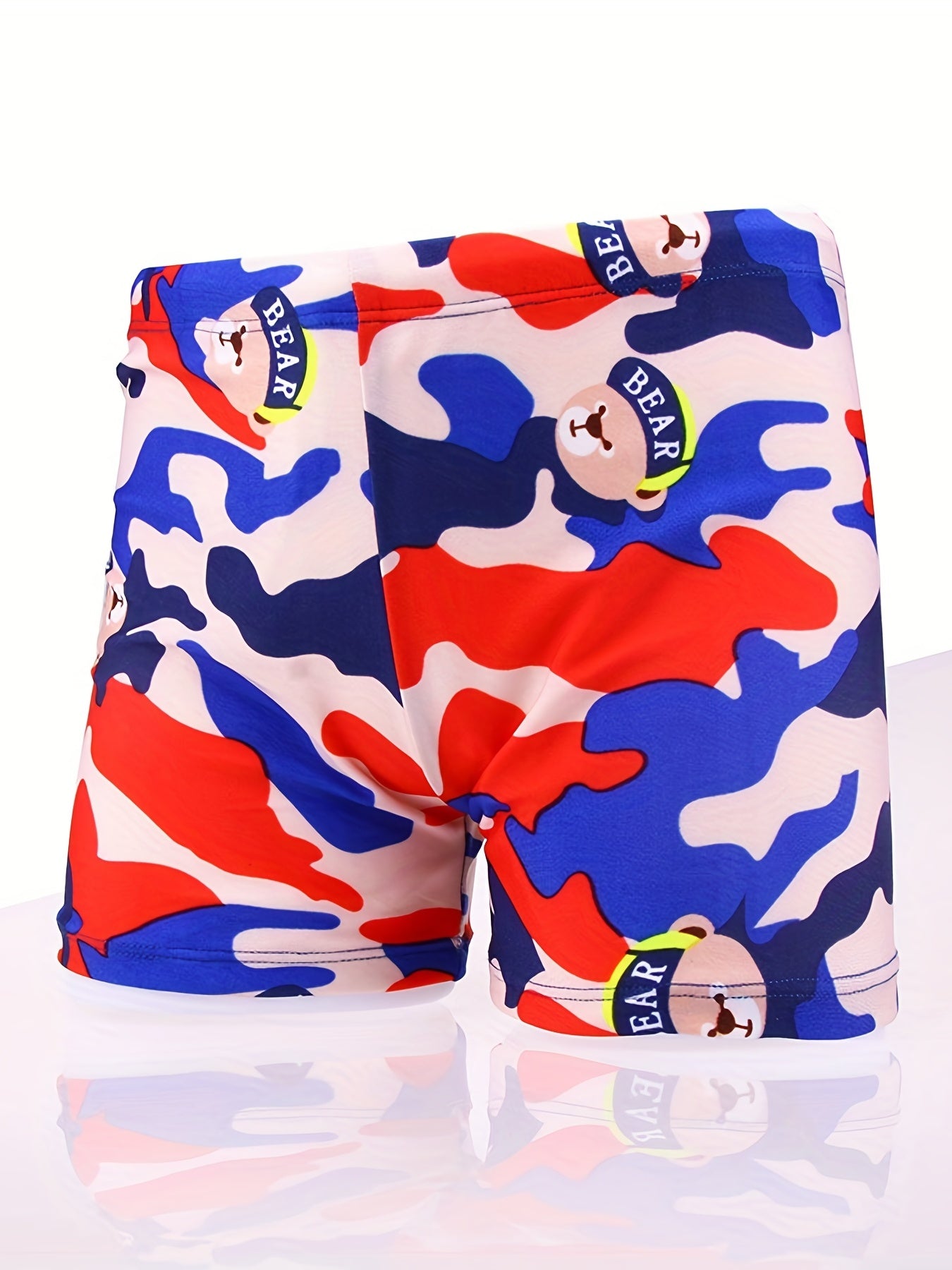 Boys Camo Swim Trunks & Cap Quick Dry for Beach Vacation Kids Summer Clothes
