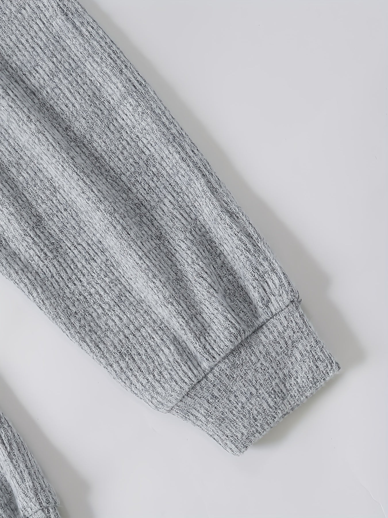 Boy's Ribbed Sweatshirt & Sweatpants Set Sporty Style Outfits