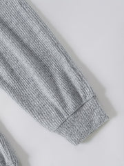 Boy's Ribbed Sweatshirt & Sweatpants Set Sporty Style Outfits