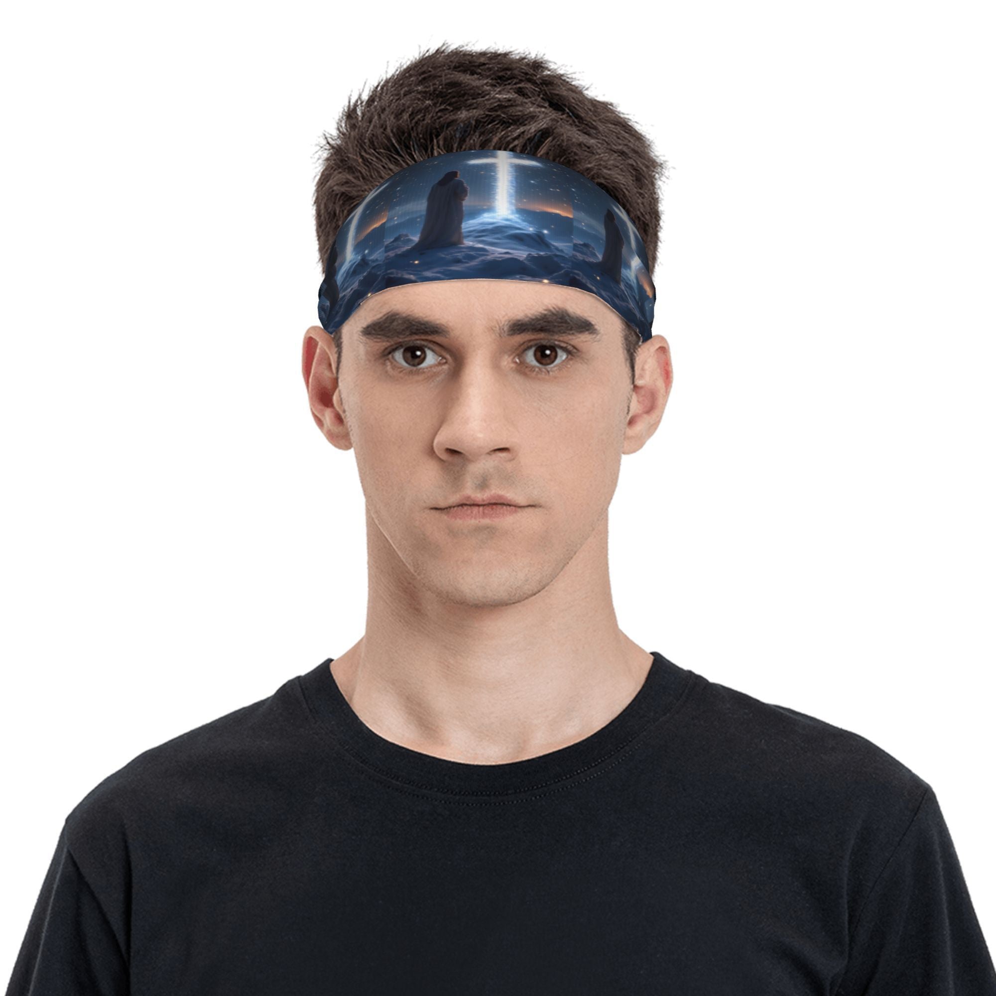 Jesus Starry Sports Headband - Sweat Wicking Stretchy Polyester