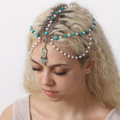 Faux Pearl Beaded Head Chain Vintage Hair Accessories