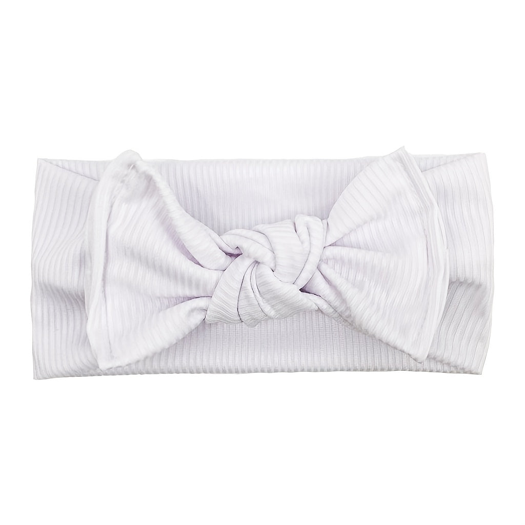 Elastic Bow Ribbed Wide Brim Headband Soft Comfortable