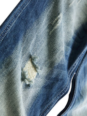 Men's Vintage Ripped Distressed Slim Straight Jeans