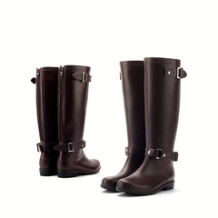 High Top Waterproof Rain Boots Women's Motorcycle Boots