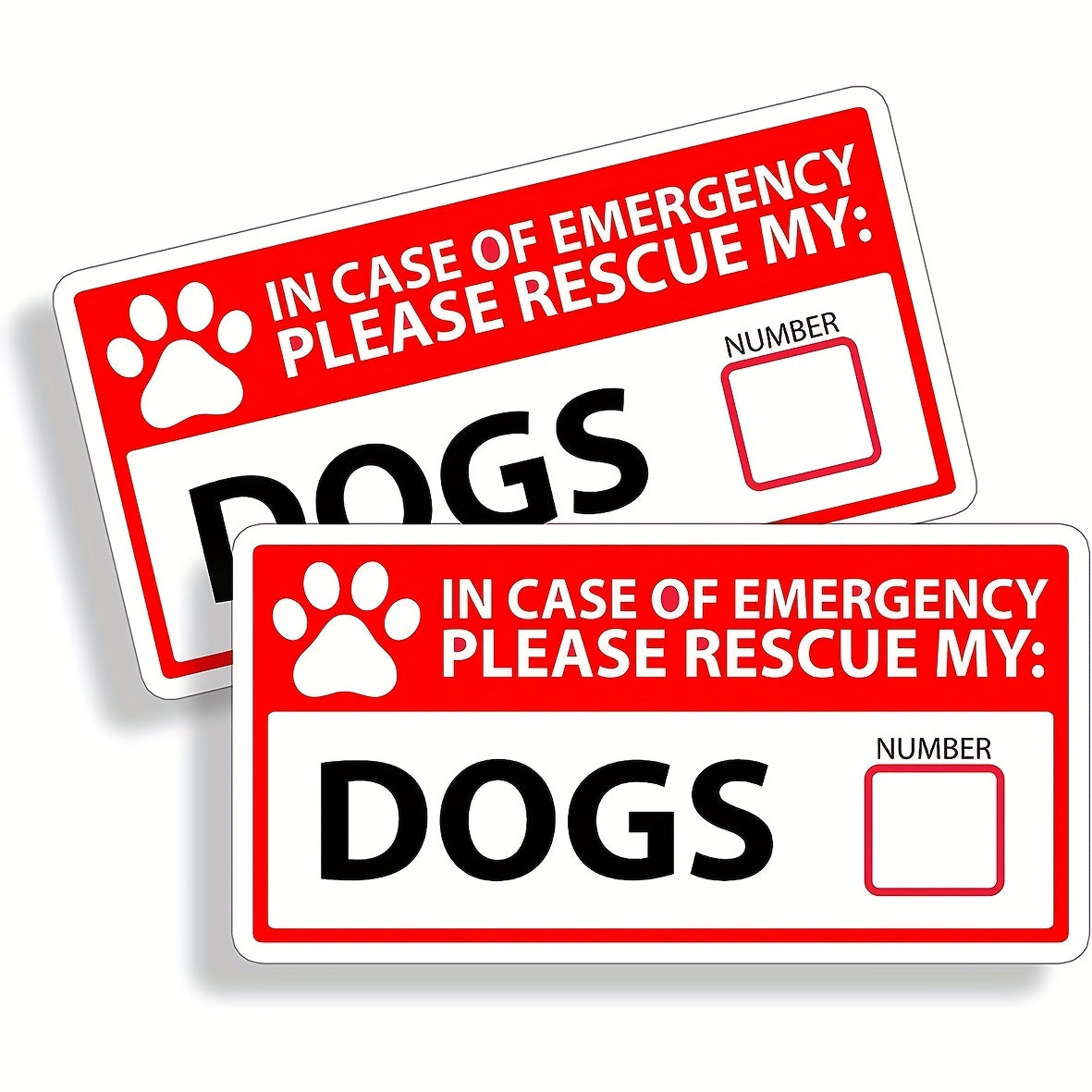 4pcs Kitten & Puppy Rescue Stickers Emergency First Aid Firefighting Pet