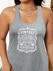 Casual Nightdress Women's Plus Letter Graphic Print Tank Dress