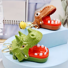 Dino Finger Bite Keychain Creative Bag Purse Pendant