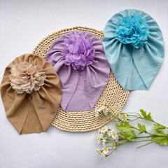 Soft Elastic Strip Flower Baby Hat For Girl