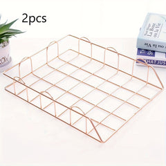 Metal Letter Tray Stackable Magazine File Rack Paper Manager
