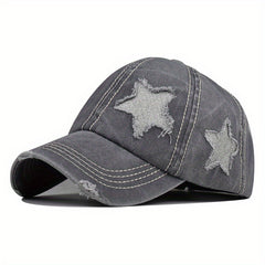 Star Distressed Ponytail Baseball Cap