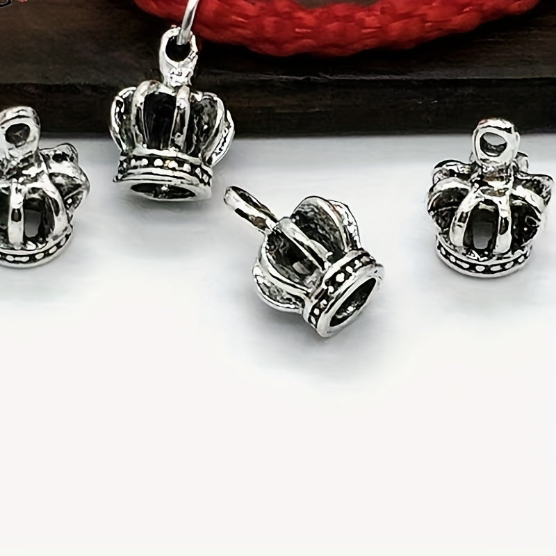 20pcs Antique Silver Crown Alloy Beads for Bracelet Necklace Jewelry