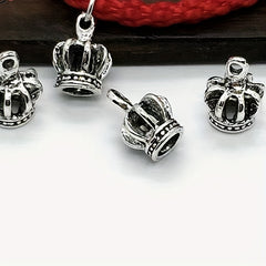 20pcs Antique Silver Crown Alloy Beads for Bracelet Necklace Jewelry