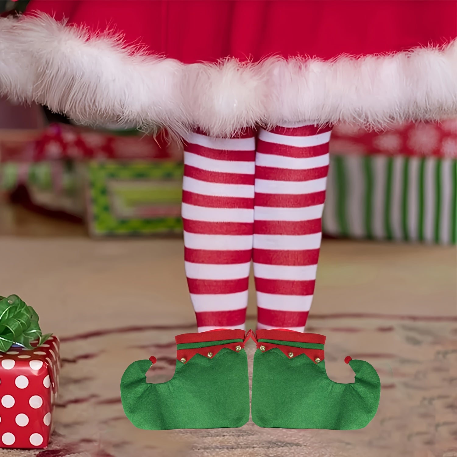 Christmas Elf Decorative Hat Shoes Outdoor Christmas Dress Up Costume
