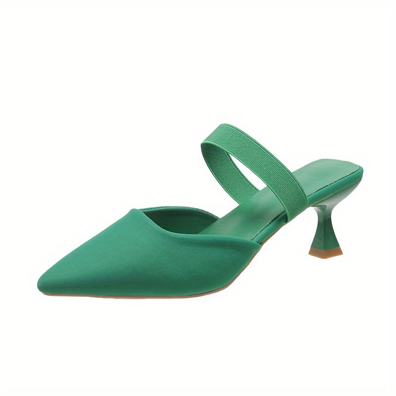 Pointed Toe Slip-On Sandals Pyramid Heeled High Heels