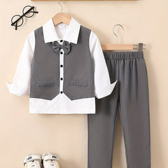 Boys Formal Outfit Short Sleeve Shirt & Pants Set