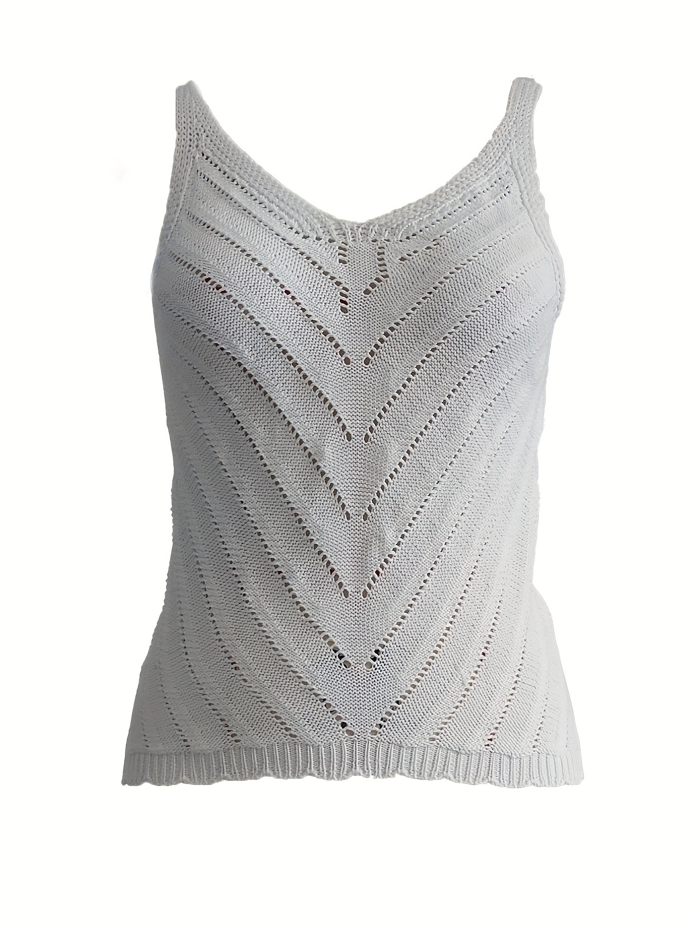 Eyelet Spaghetti Strap Top V-neck Cami for Summer