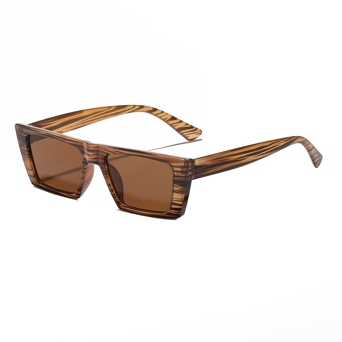 Men's Vintage Oversized PC Square Wooden Sunglasses