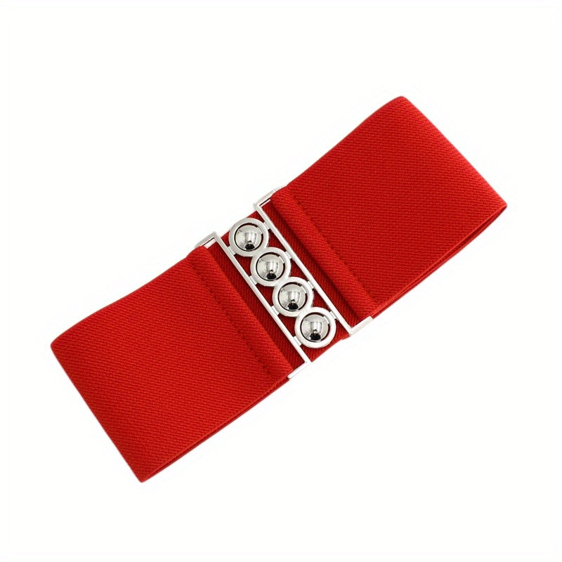 Wide Belt Casual Elastic Waistband Dress Girdle For Women