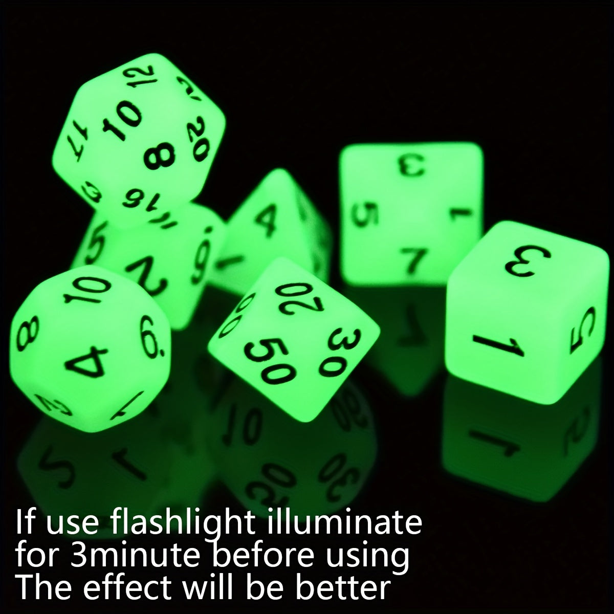 7pcs Face Glow Dice For Board Game Toys Party Accessories Luminous Dice