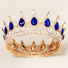 Baroque Crystal Rhinestone Crown Queen Tiara Vintage Wedding Hair Accessor