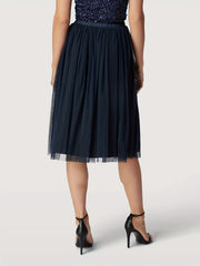 Pleated Elastic Waist Skirt for Women's Spring & Summer Wear