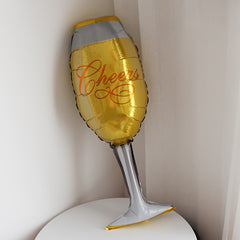 2pcs Champagne Glass Aluminum Balloon Party Decoration Wedding Christmas Home